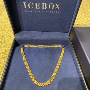 17inch 14K yellow gold 8.53ctw diamond Cuban chain